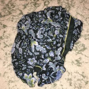 EUC LOFT Garden Blue and Green Floral Scarf
